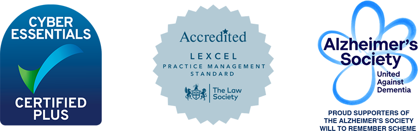Accreditations — Cyber Essentials, Lexcel, Alzheimer's Society